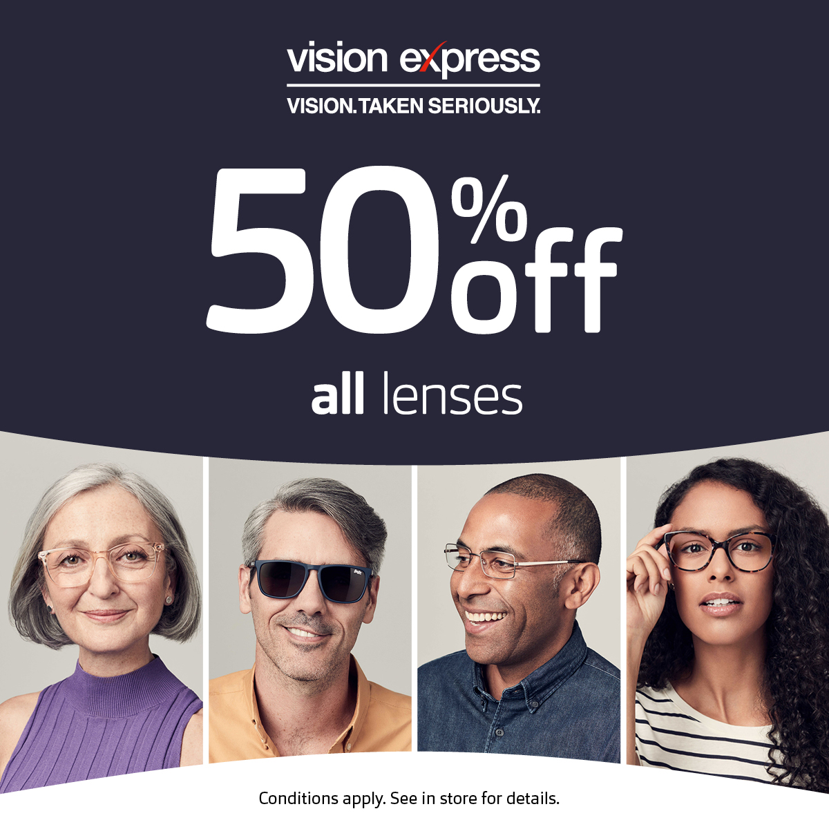 Vision Express - 50% off lenses - Orchard Shopping Centre